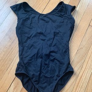 Simple black leotard/bodysuit with strapped back
